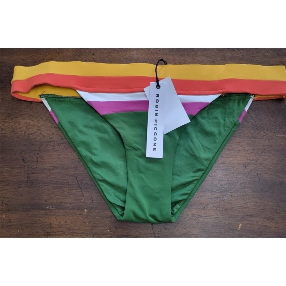NWOT Robin Piccone XL Suzie Color Block Banded Bikini Bottom 112041 - Picture 5 of 5